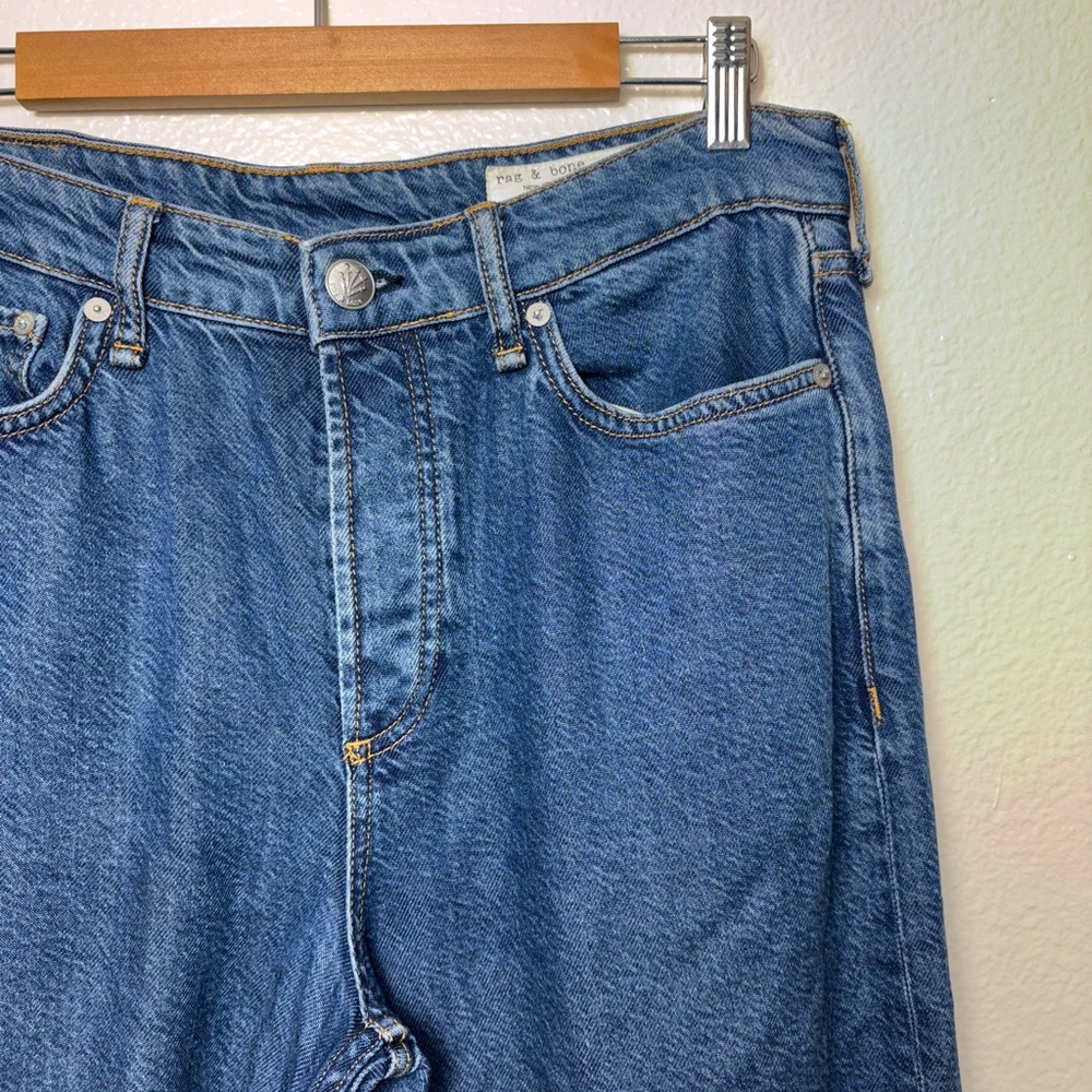 Rag & Bone Logan Low Rise Wide Leg Jean button fly blue jeans in Lily Women's 29 - Picture 8 of 16